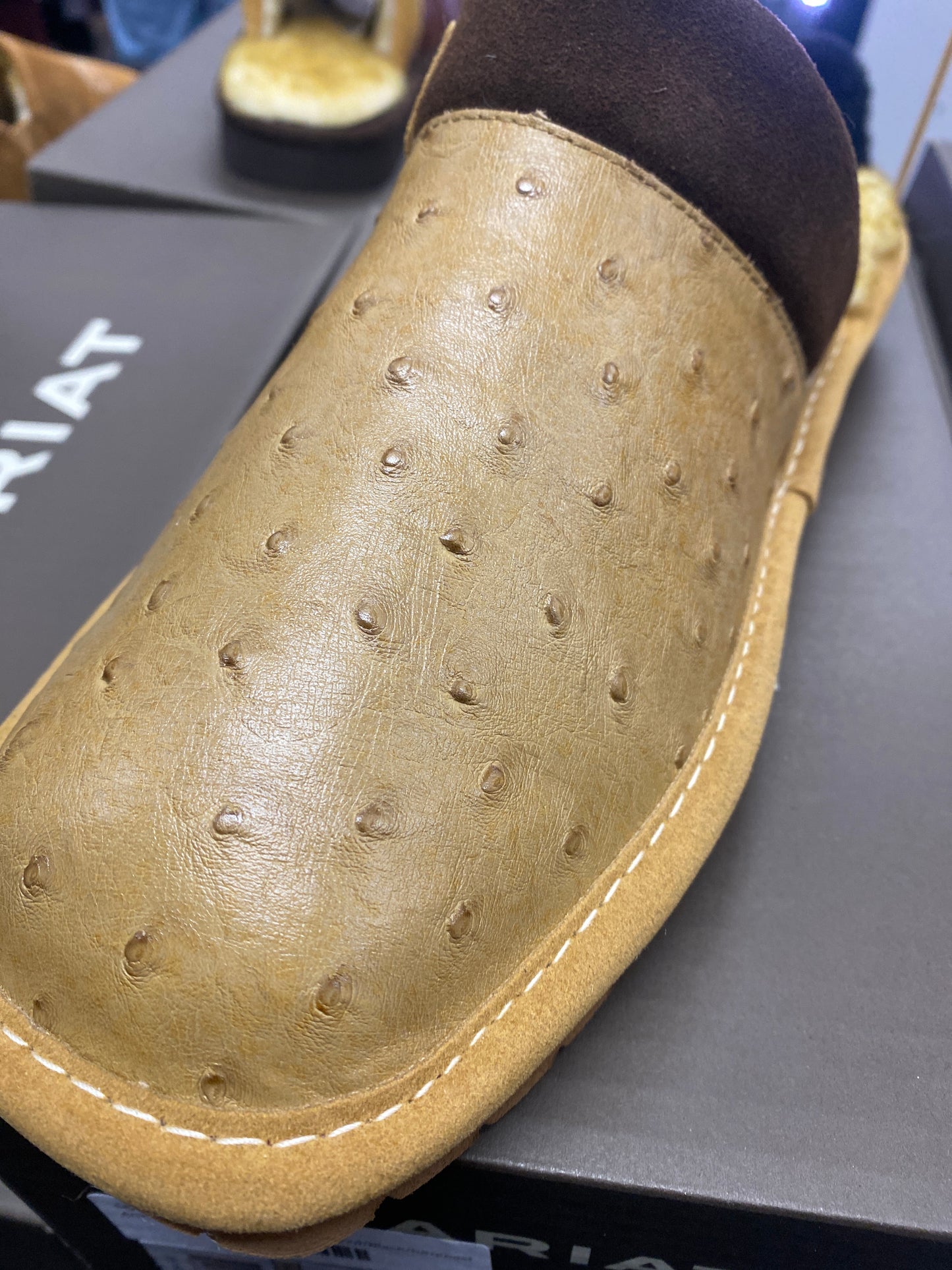 Men Tan Slivermsith Square Toe Exotic