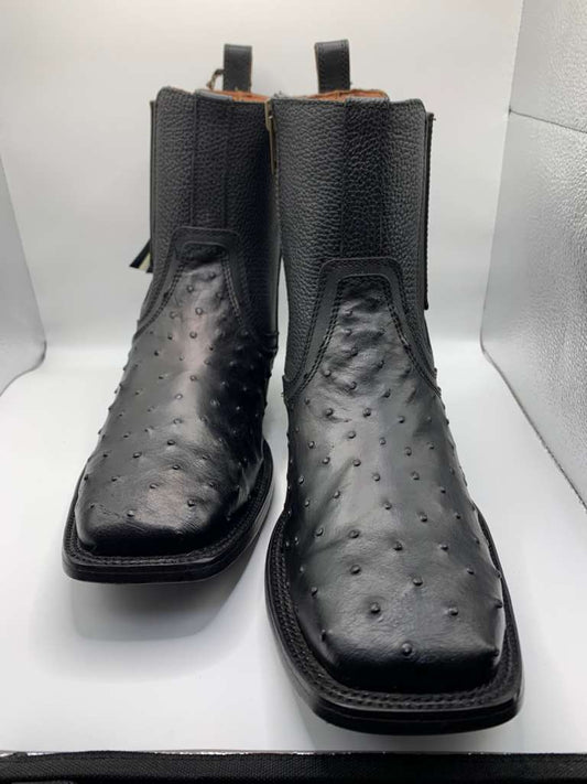Botin de avestruz Negro