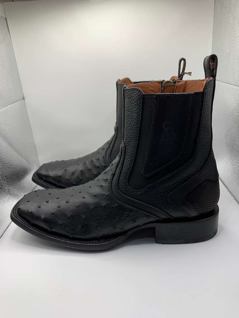 Botin de avestruz Negro