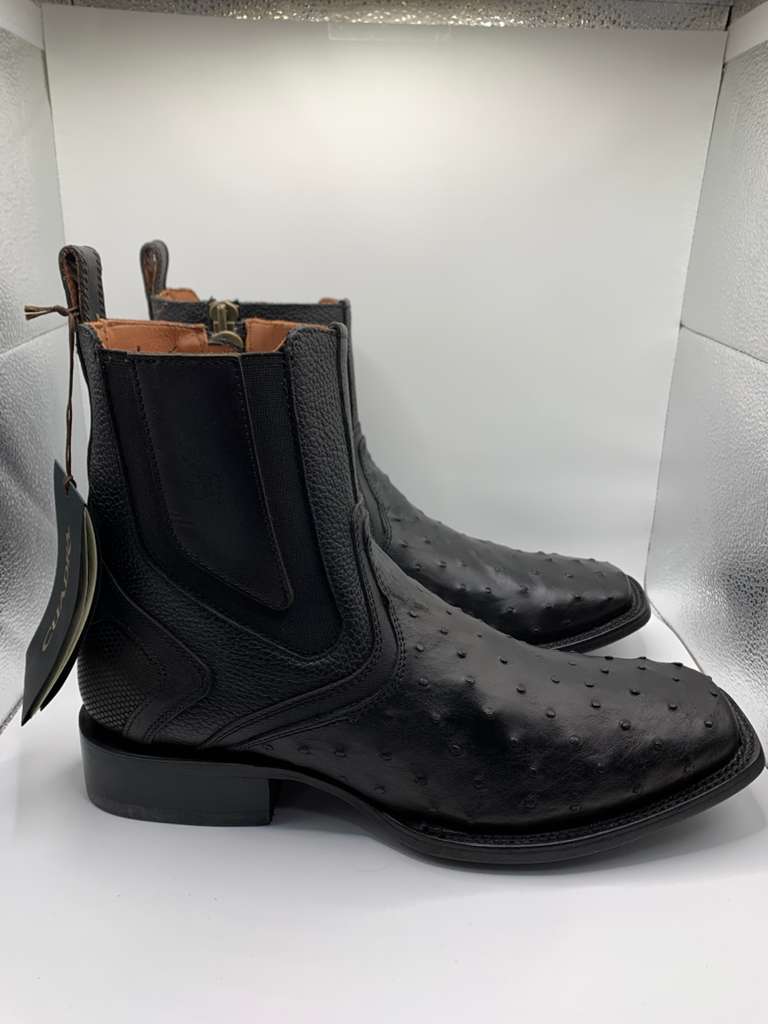 Botin de avestruz Negro
