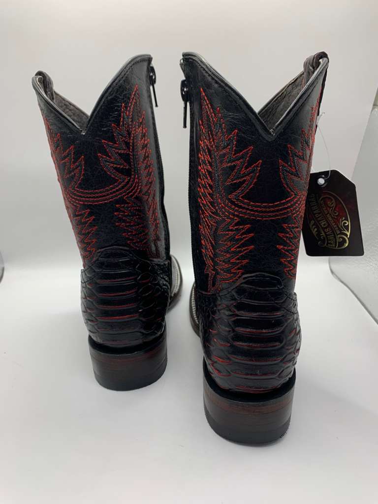 Chaparral Boots Imitacion Piton Negro/Rojo