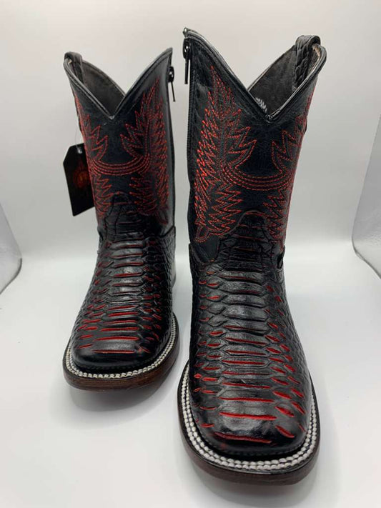 Chaparral Boots Imitacion Piton Negro/Rojo